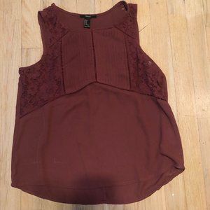 Mauve colored sleeveless top